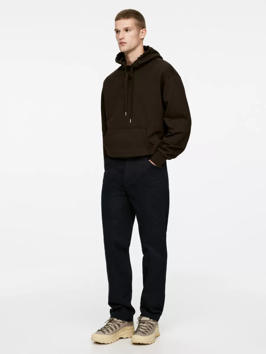Fashion ARKET Cotton Moleskin Twill Trousers Dark Blue