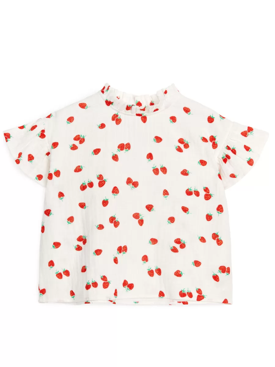 Hot ARKET Cotton Muslin Blouse White