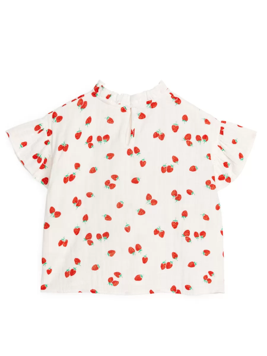 Hot ARKET Cotton Muslin Blouse White