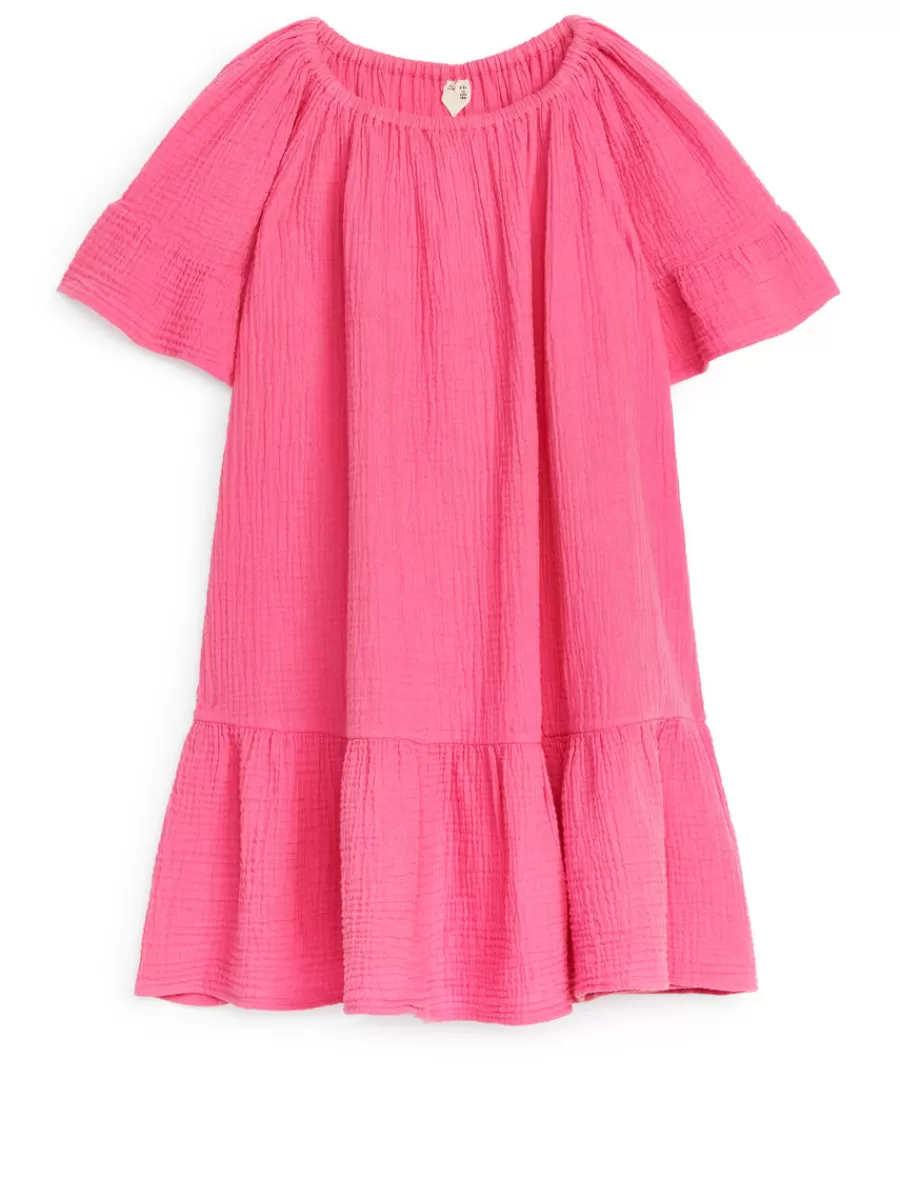 Clearance ARKET Cotton Muslin Dress Pink