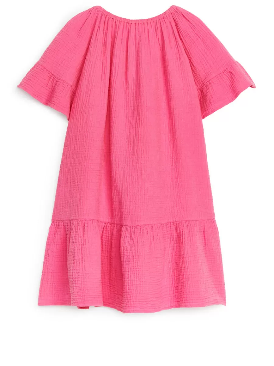Clearance ARKET Cotton Muslin Dress Pink