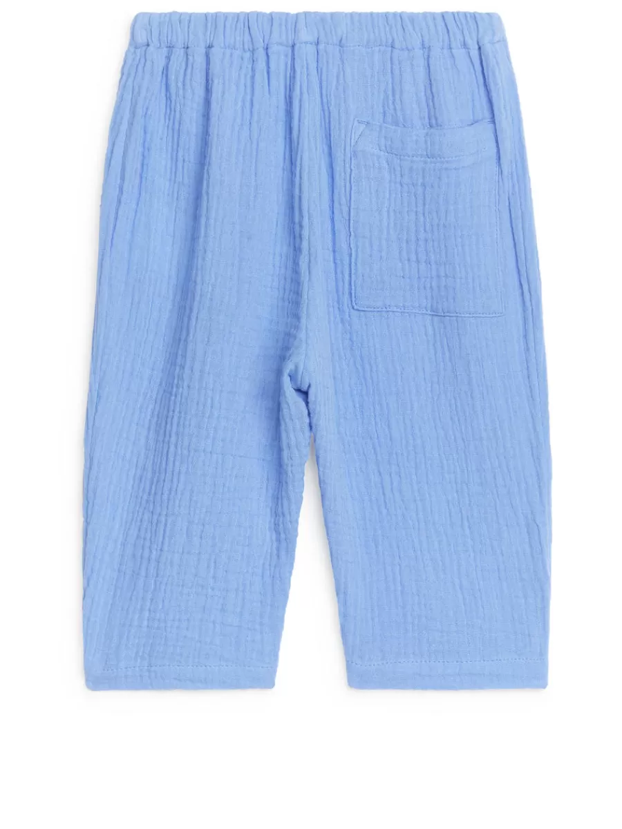 Outlet ARKET Cotton Muslin Trousers Light Blue