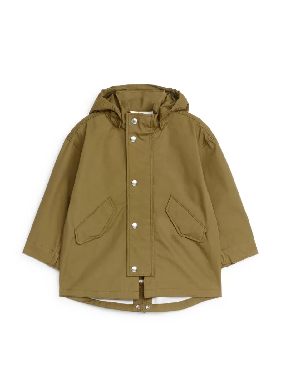 Best ARKET Cotton Parka Olive Green