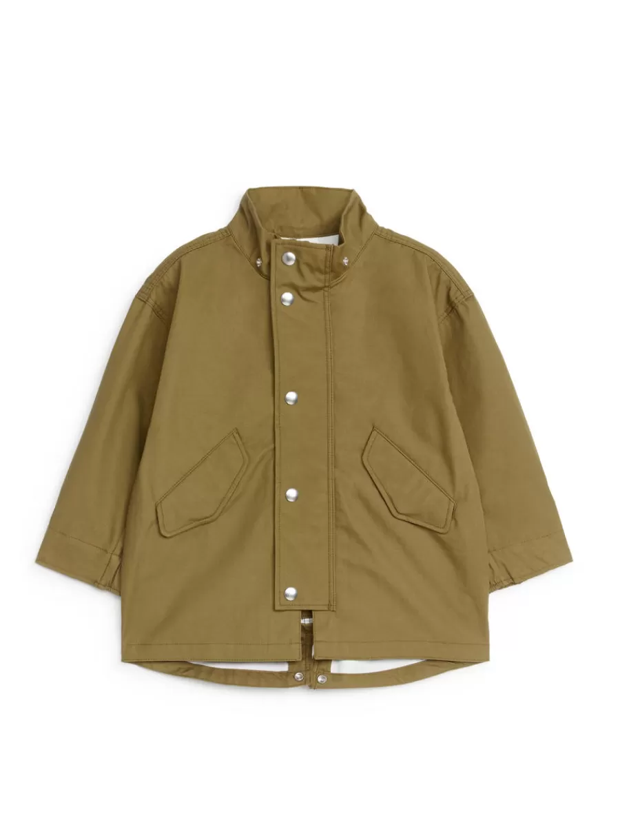 Best ARKET Cotton Parka Olive Green