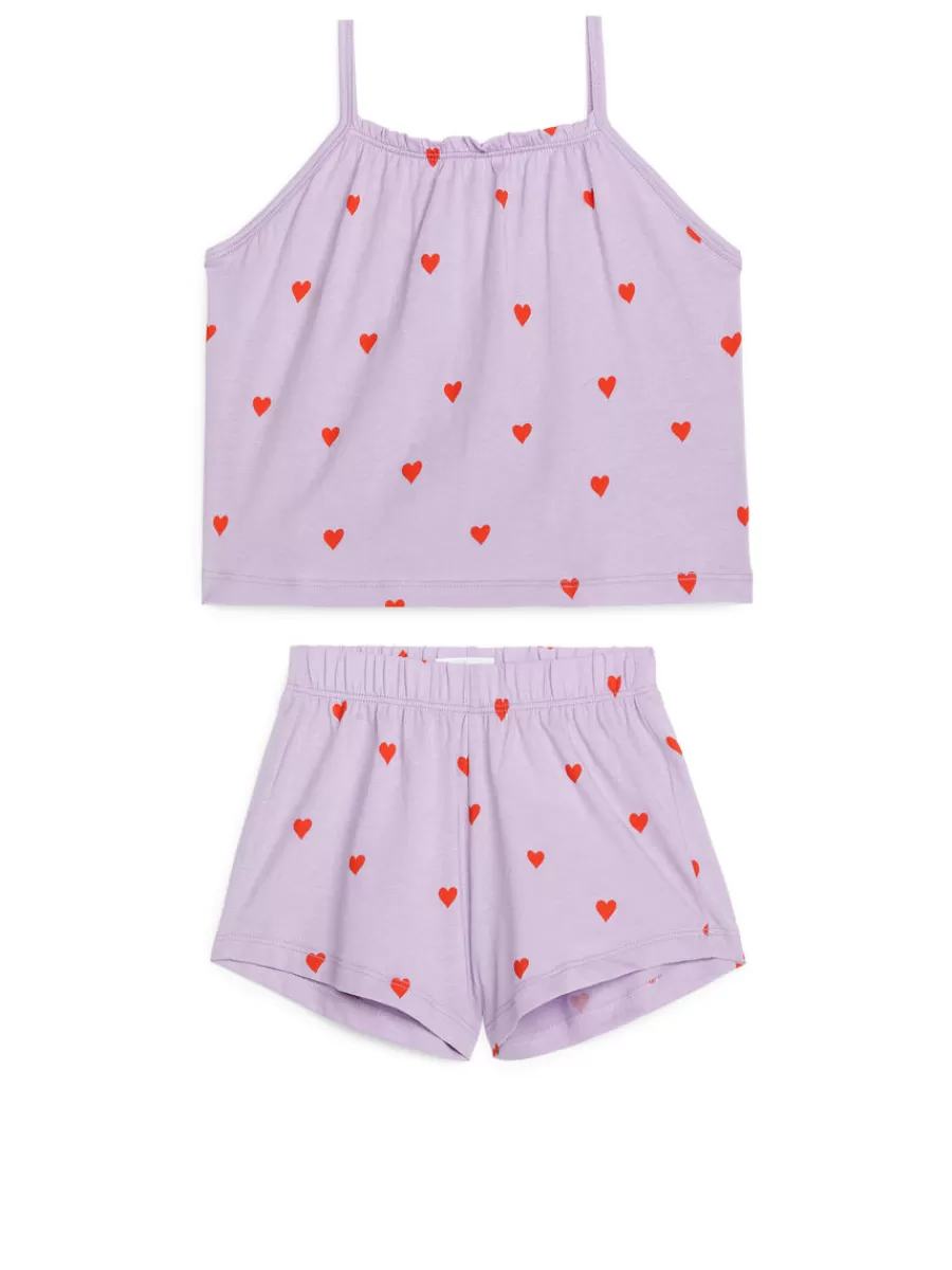 Shop ARKET Cotton Pyjama Set Lilac
