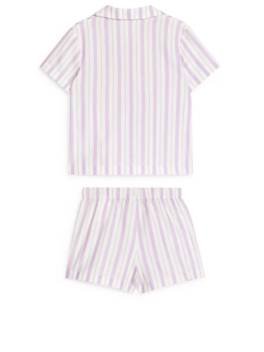 Cheap ARKET Cotton Pyjama Set Lilac/White