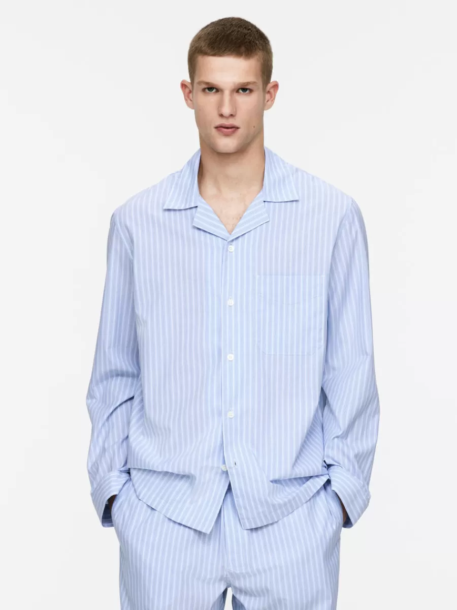 Best Sale ARKET Cotton Pyjama Shirt Light Blue/Striped