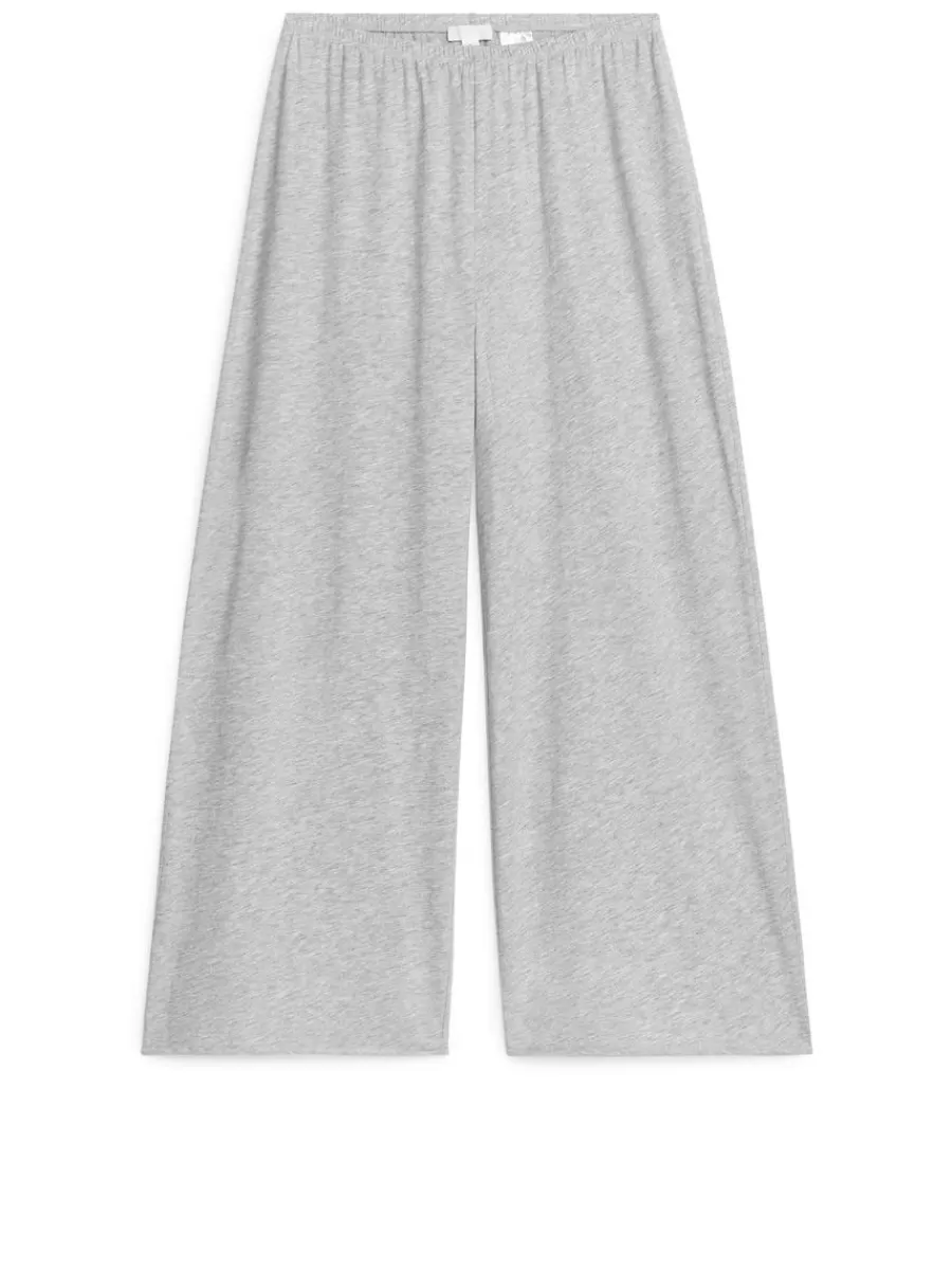 Hot ARKET Cotton Pyjama Trousers Grey Melange