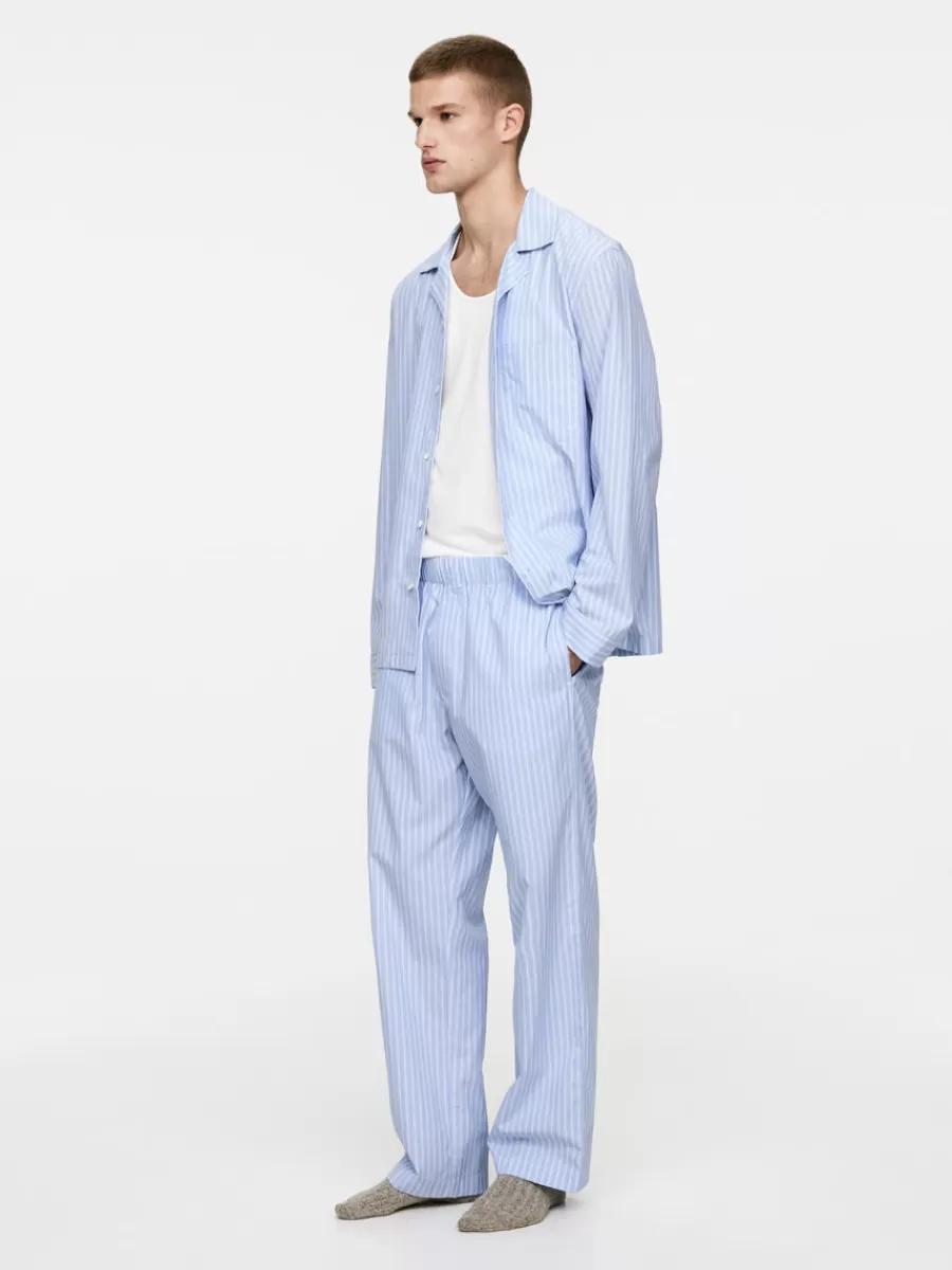 Best ARKET Cotton Pyjama Trousers Light Blue/Striped