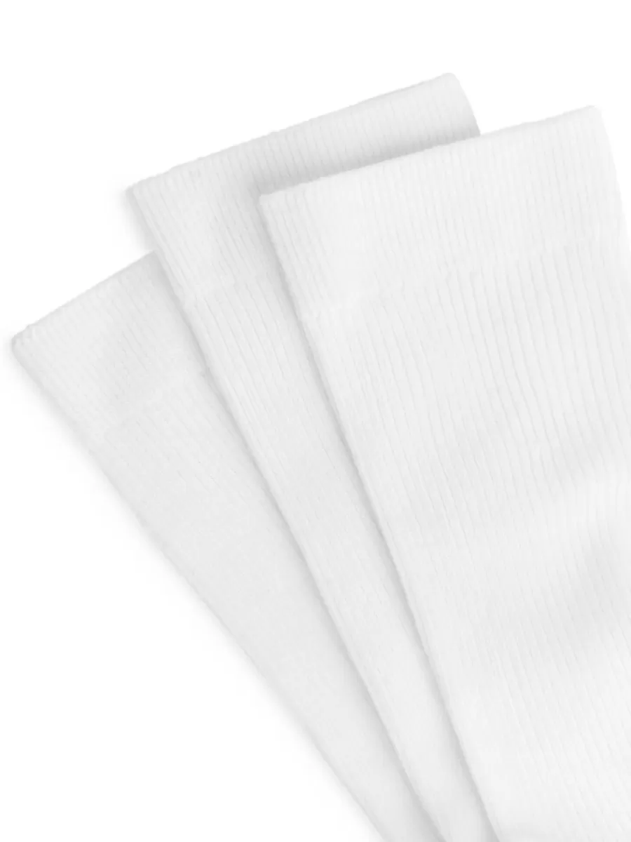 Store ARKET Cotton Rib Socks Set Of 3 White