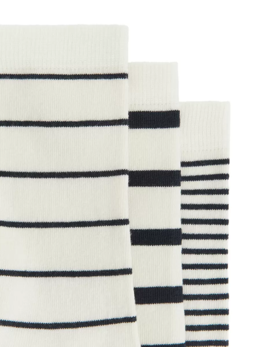 Hot ARKET Cotton Socks Set Of 3 White/Dark Blue