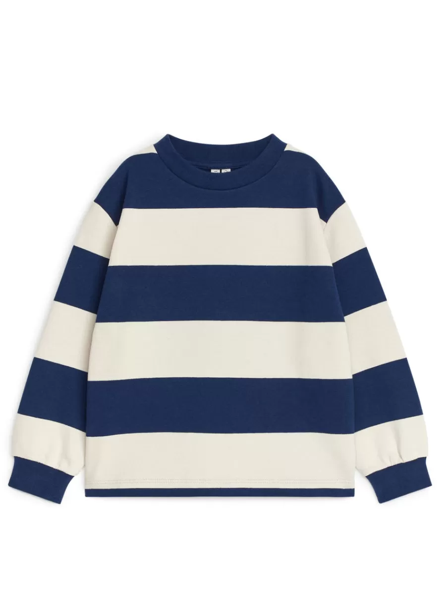 Outlet ARKET Cotton Sweatshirt White/Blue