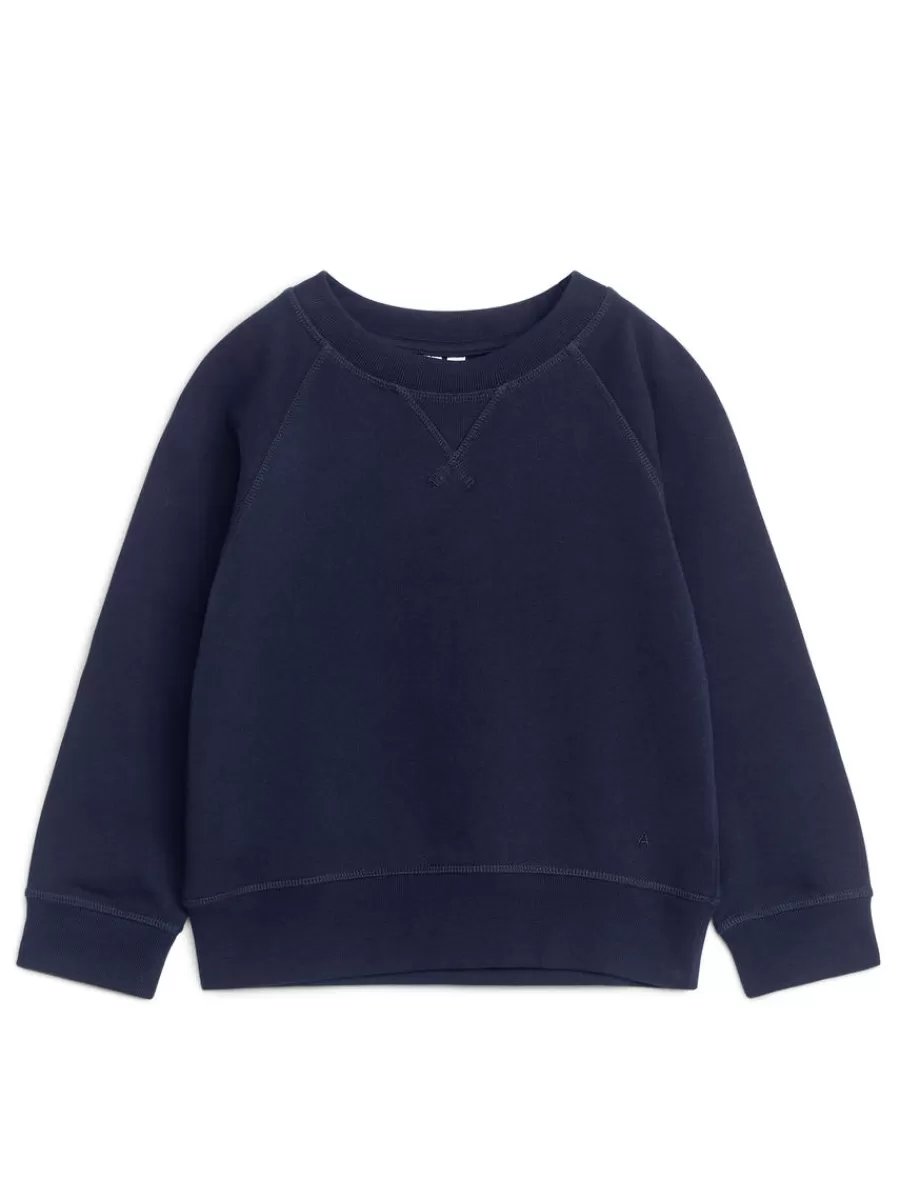 Shop ARKET Cotton Sweatshirt Dark Blue