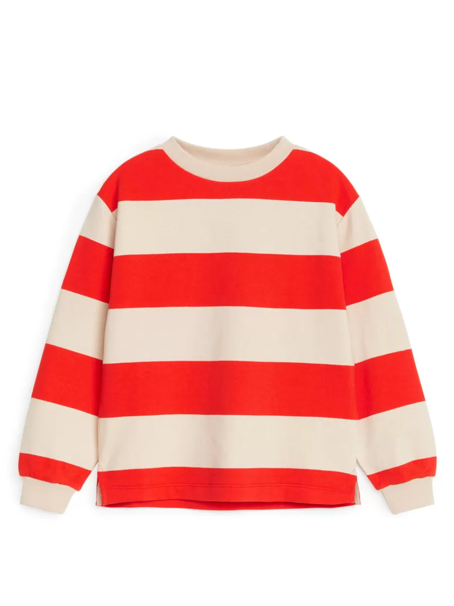 Clearance ARKET Cotton Sweatshirt Red/Beige