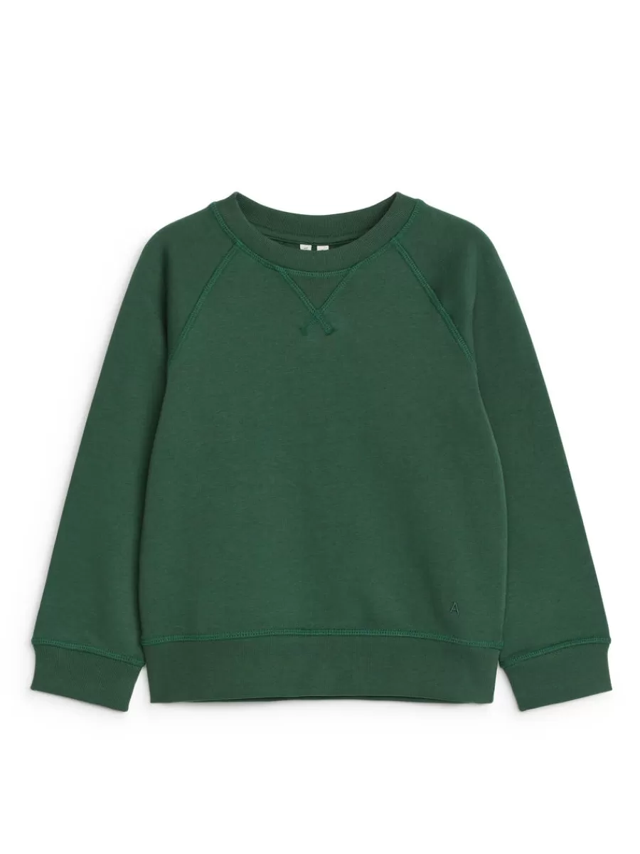 Store ARKET Cotton Sweatshirt Dark Green