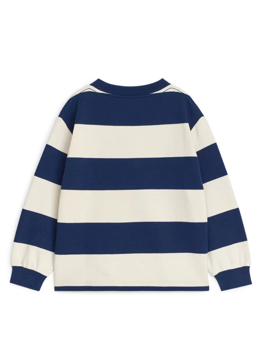 Outlet ARKET Cotton Sweatshirt White/Blue