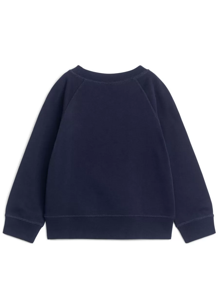 Shop ARKET Cotton Sweatshirt Dark Blue