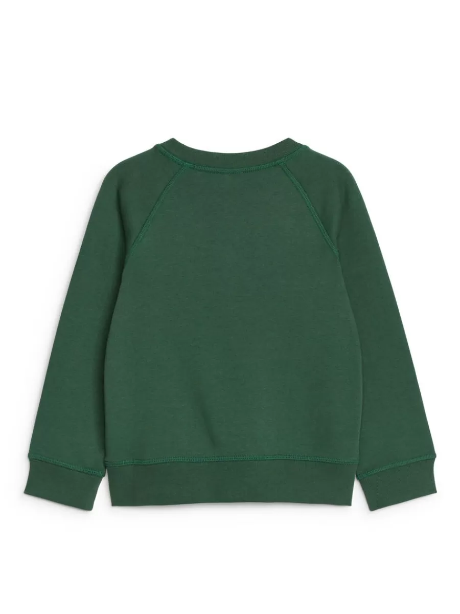 Store ARKET Cotton Sweatshirt Dark Green