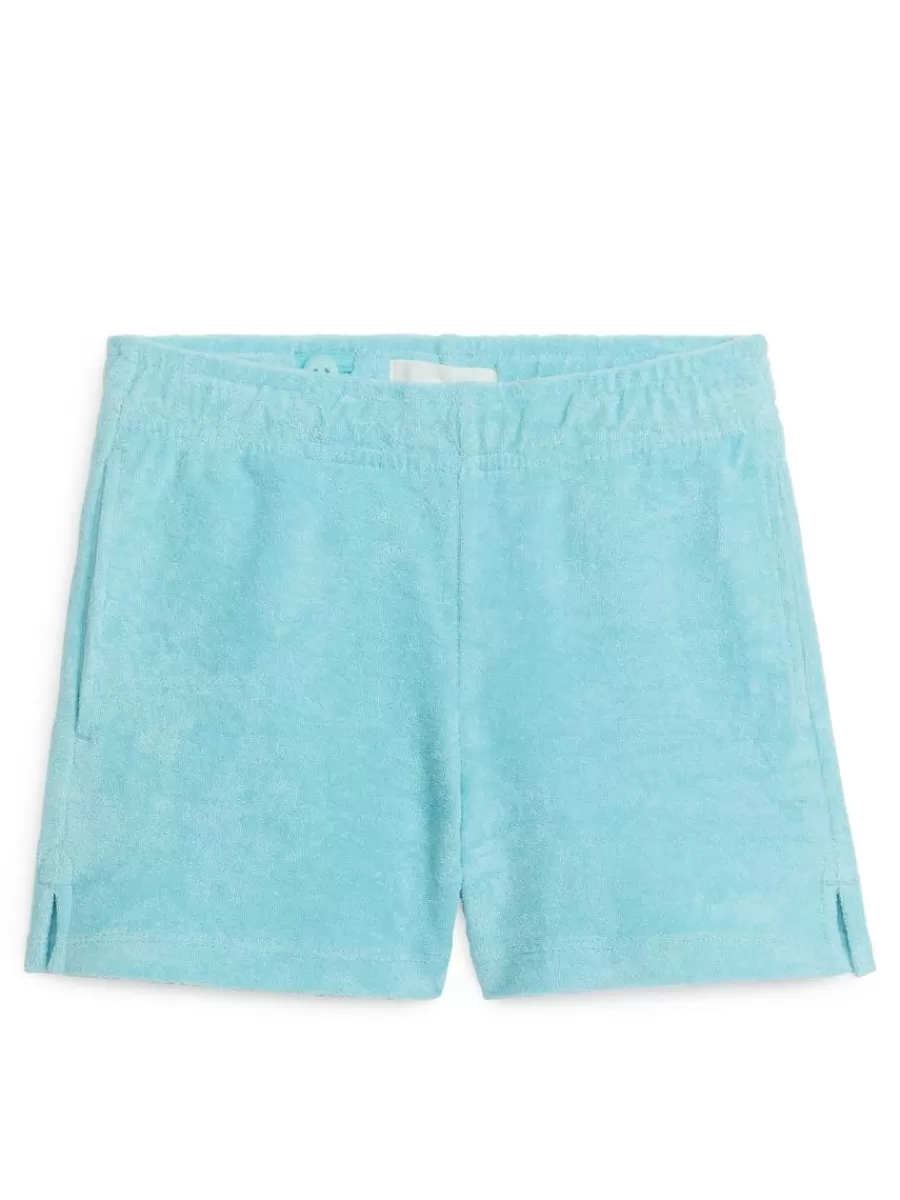 Online ARKET Cotton Towelling Shorts Turquoise