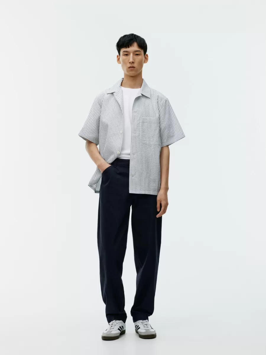 Fashion ARKET Cotton Trousers Dark Blue