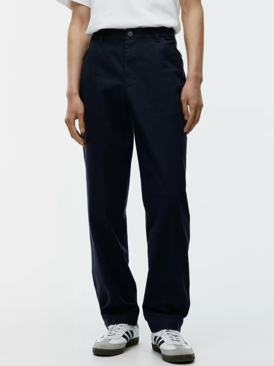 Fashion ARKET Cotton Trousers Dark Blue