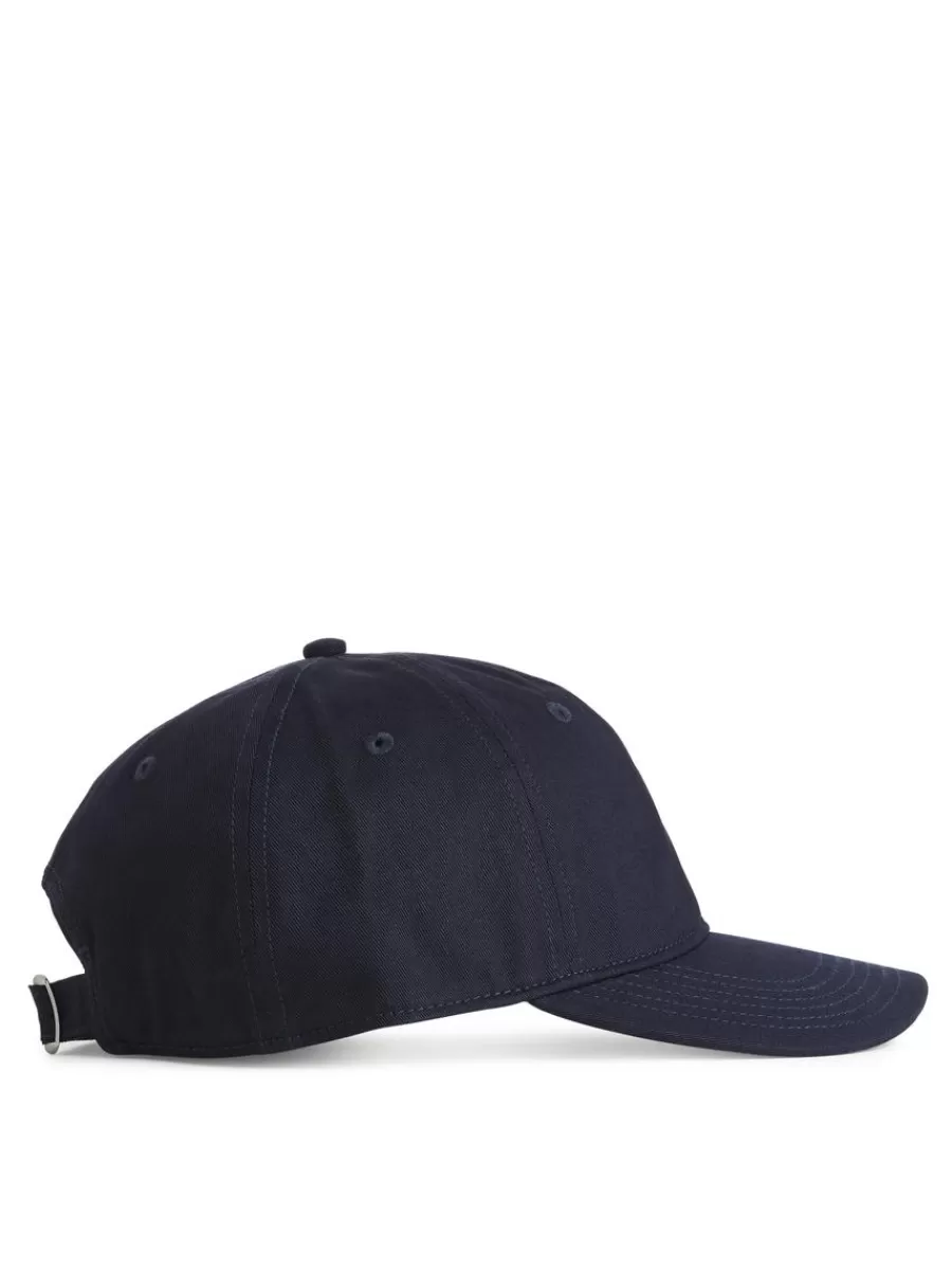 Store ARKET Cotton Twill Cap Dark Blue