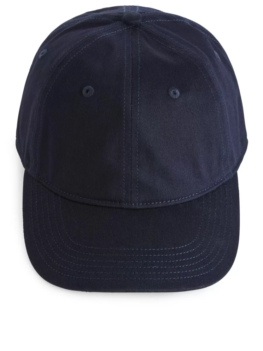 Store ARKET Cotton Twill Cap Dark Blue