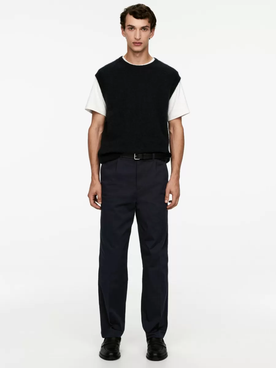 New ARKET Cotton Twill Chinos Dark Blue