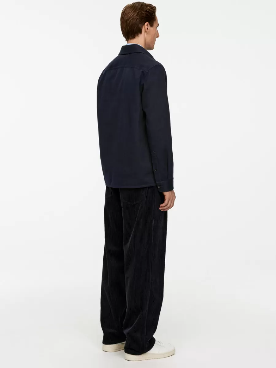 Fashion ARKET Cotton Twill Overshirt Dark Blue