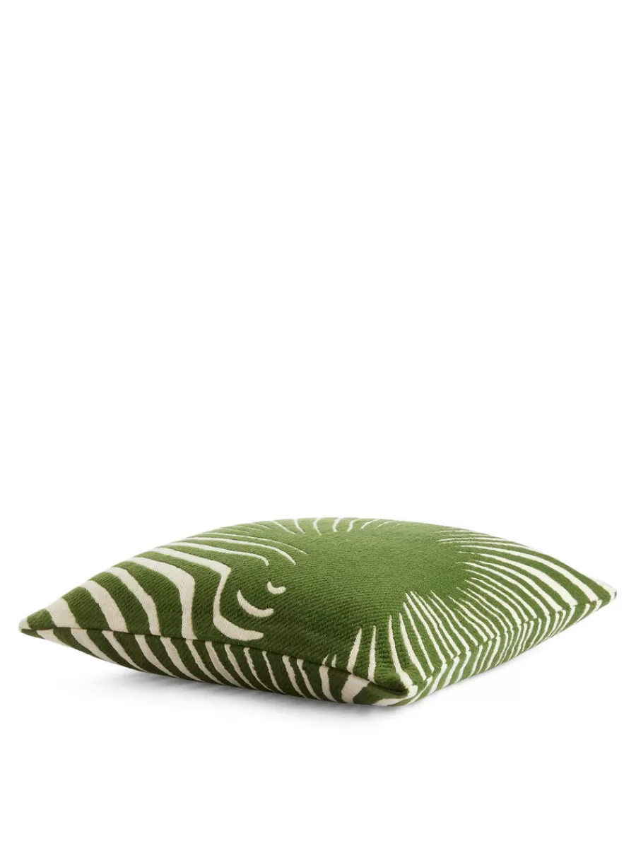 Cheap ARKET Cotton Wool Cushion Cover 50 X 50 Cm Green/Off White
