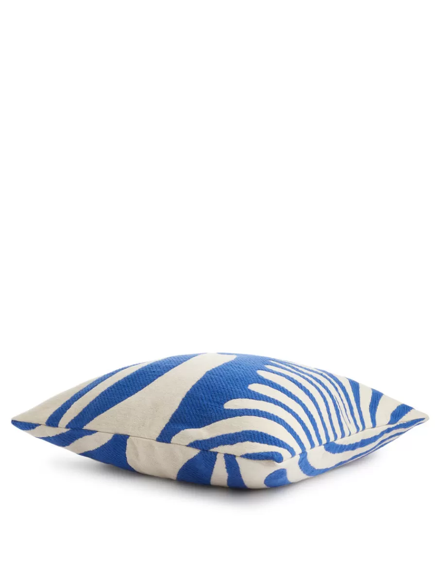 Best Sale ARKET Cotton Wool Cushion Cover 50 X 50 Cm White/Blue