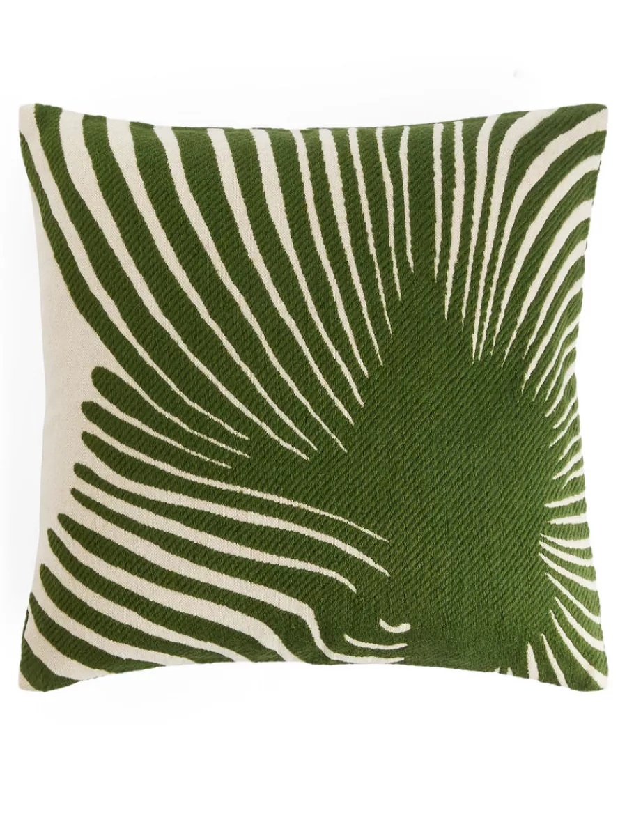 Cheap ARKET Cotton Wool Cushion Cover 50 X 50 Cm Green/Off White