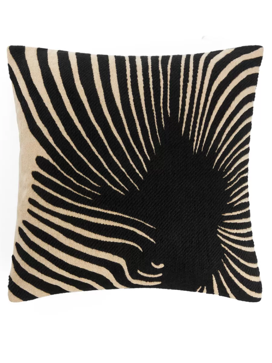 Sale ARKET Cotton Wool Cushion Cover 50 X 50 Cm Black/Off White
