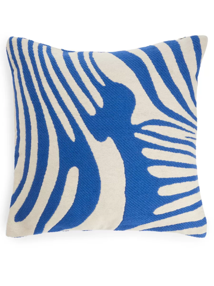 Best Sale ARKET Cotton Wool Cushion Cover 50 X 50 Cm White/Blue