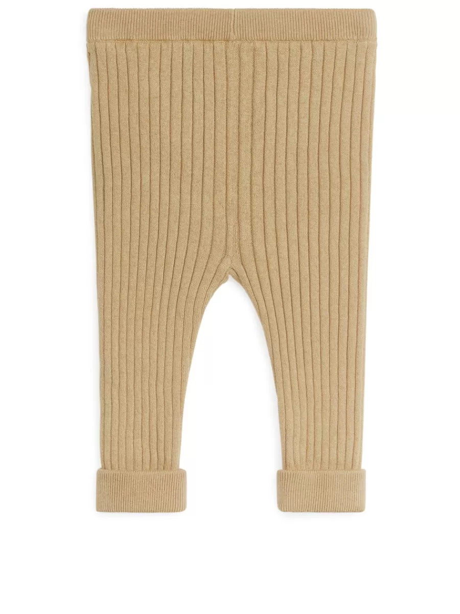 Discount ARKET Cotton Wool Leggings Beige