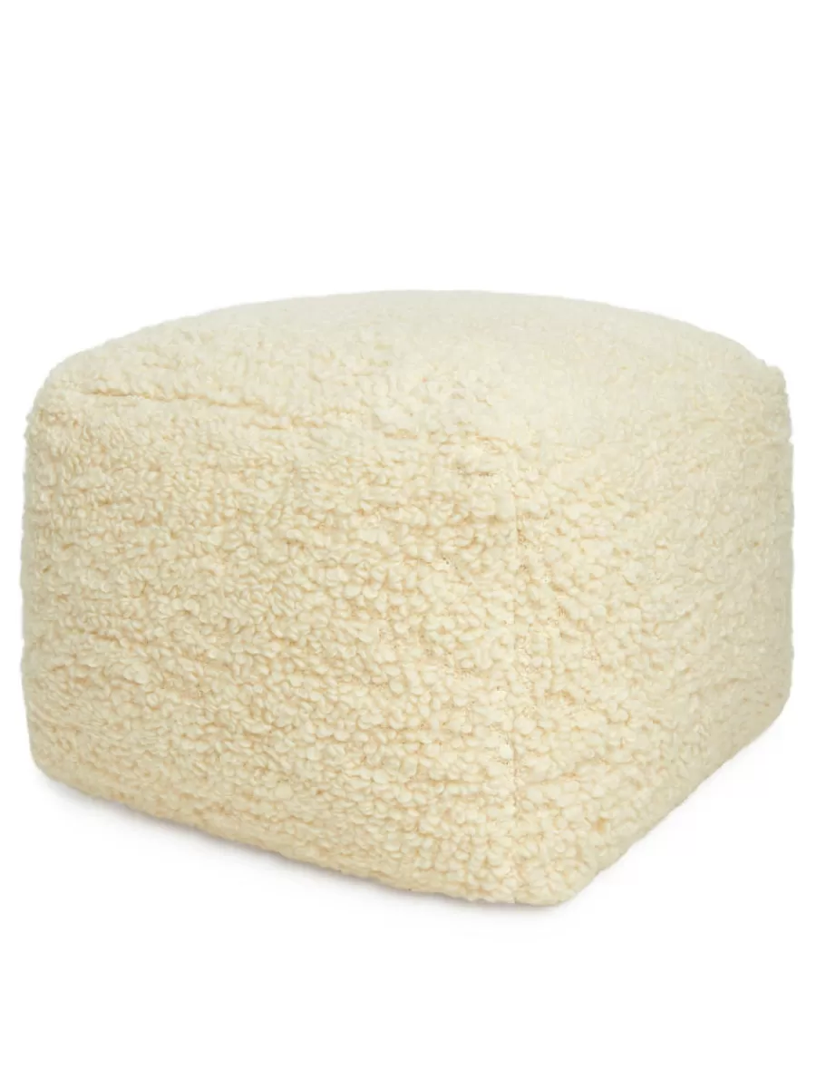 Clearance ARKET Cotton Wool Pouffe Light Beige
