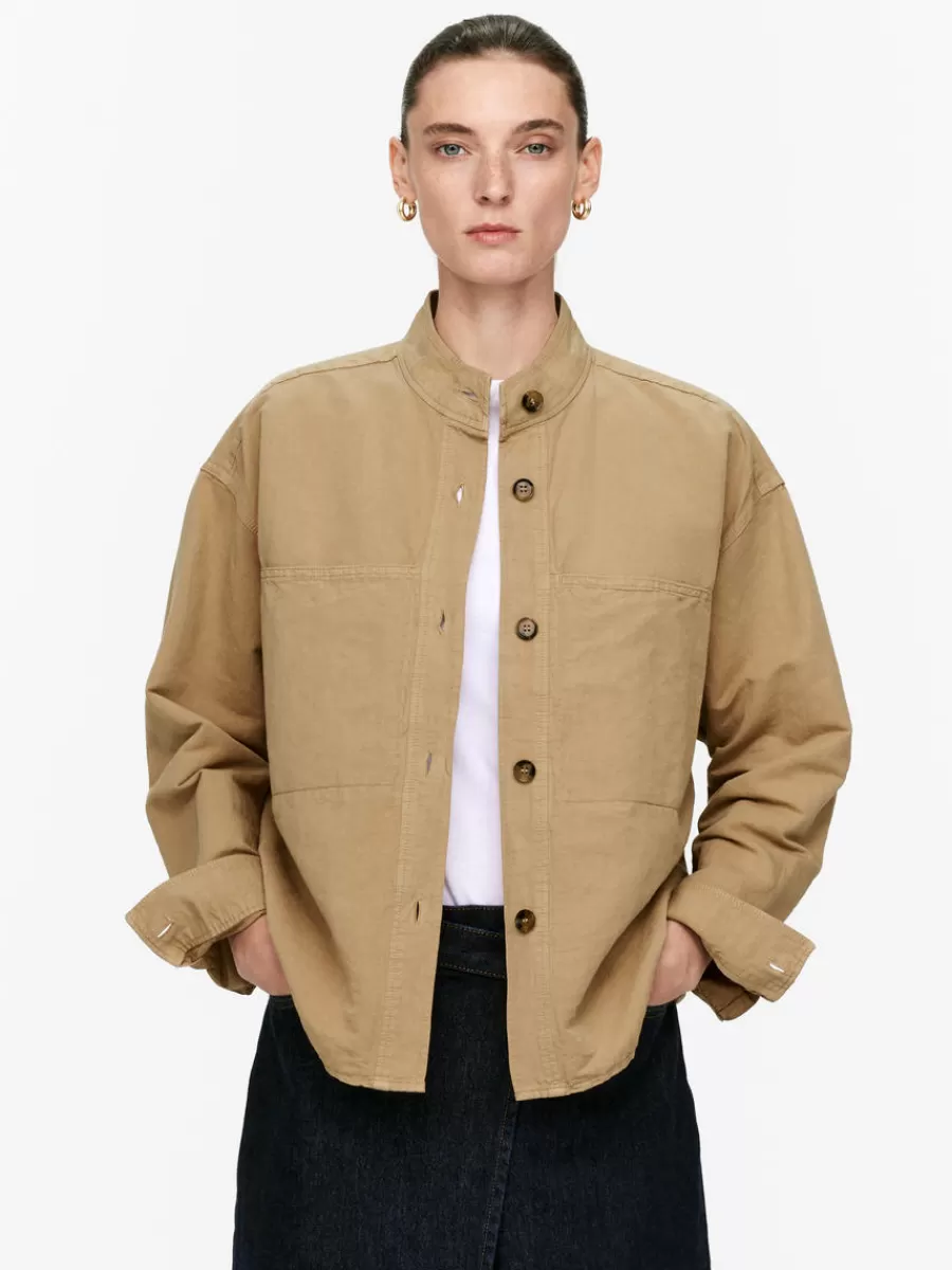 Outlet ARKET Cotton-Linen Overshirt Beige