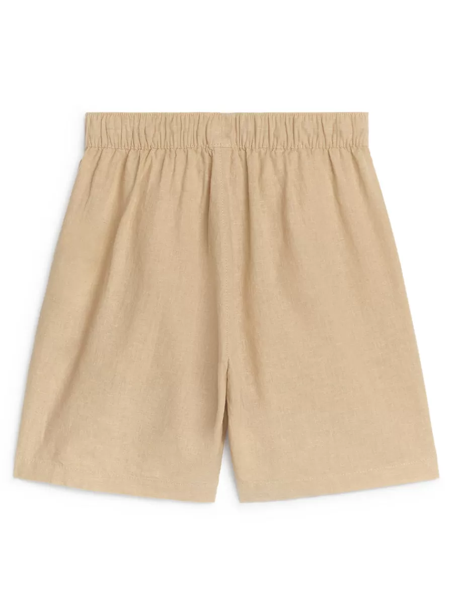 Best ARKET Cotton-Linen Shorts Beige