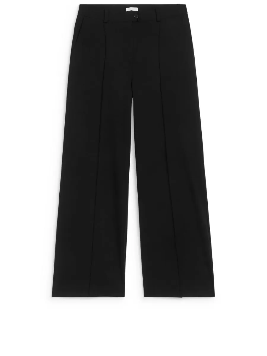 Hot ARKET Creased Trousers Black
