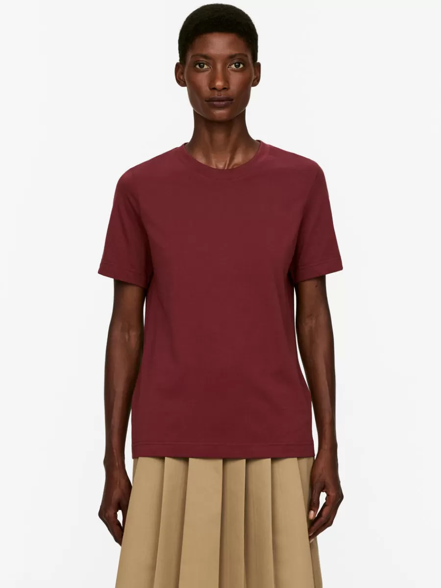 Cheap ARKET Crew-Neck T-shirt Burgundy