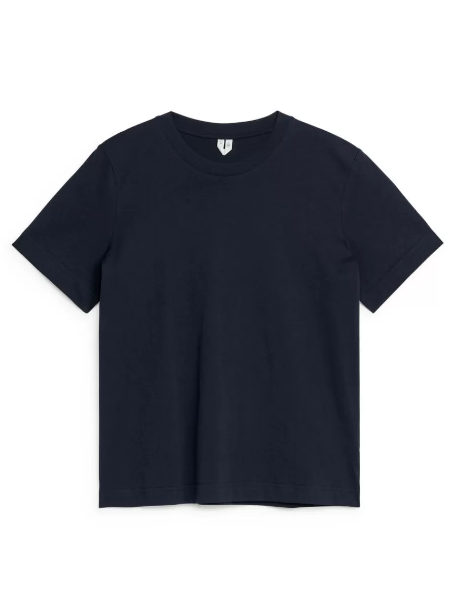 Cheap ARKET Crew-Neck T-shirt Dark Blue