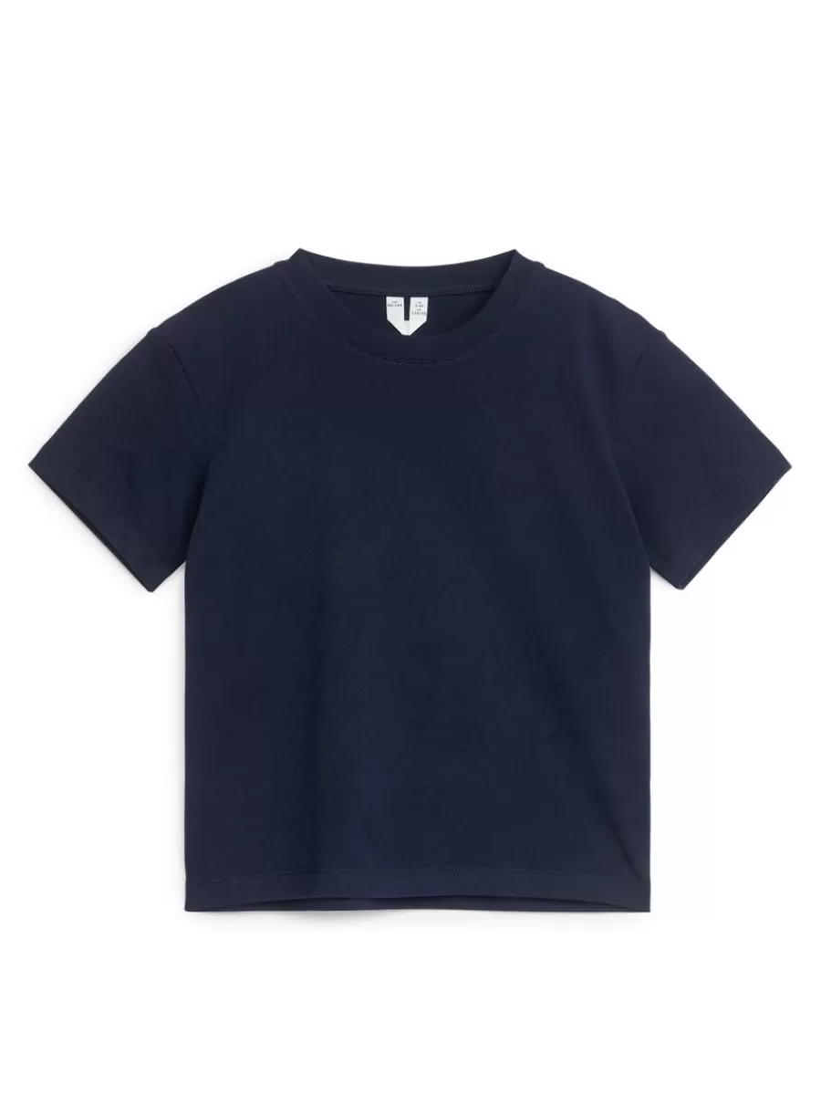 Online ARKET Crew-Neck T-Shirt Dark Blue