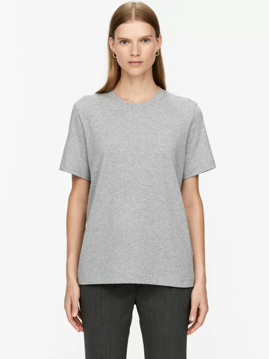 Store ARKET Crew-Neck T-shirt Grey Melange