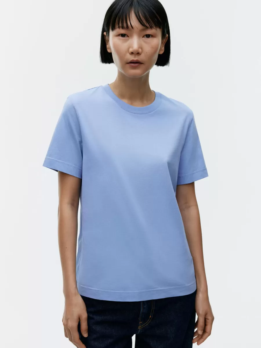 Store ARKET Crew-Neck T-shirt Light Blue