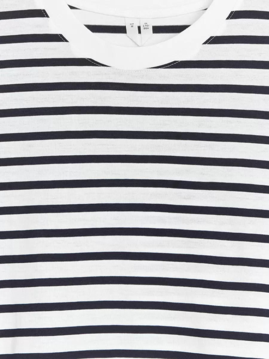Discount ARKET Crew-Neck T-shirt White/Blue