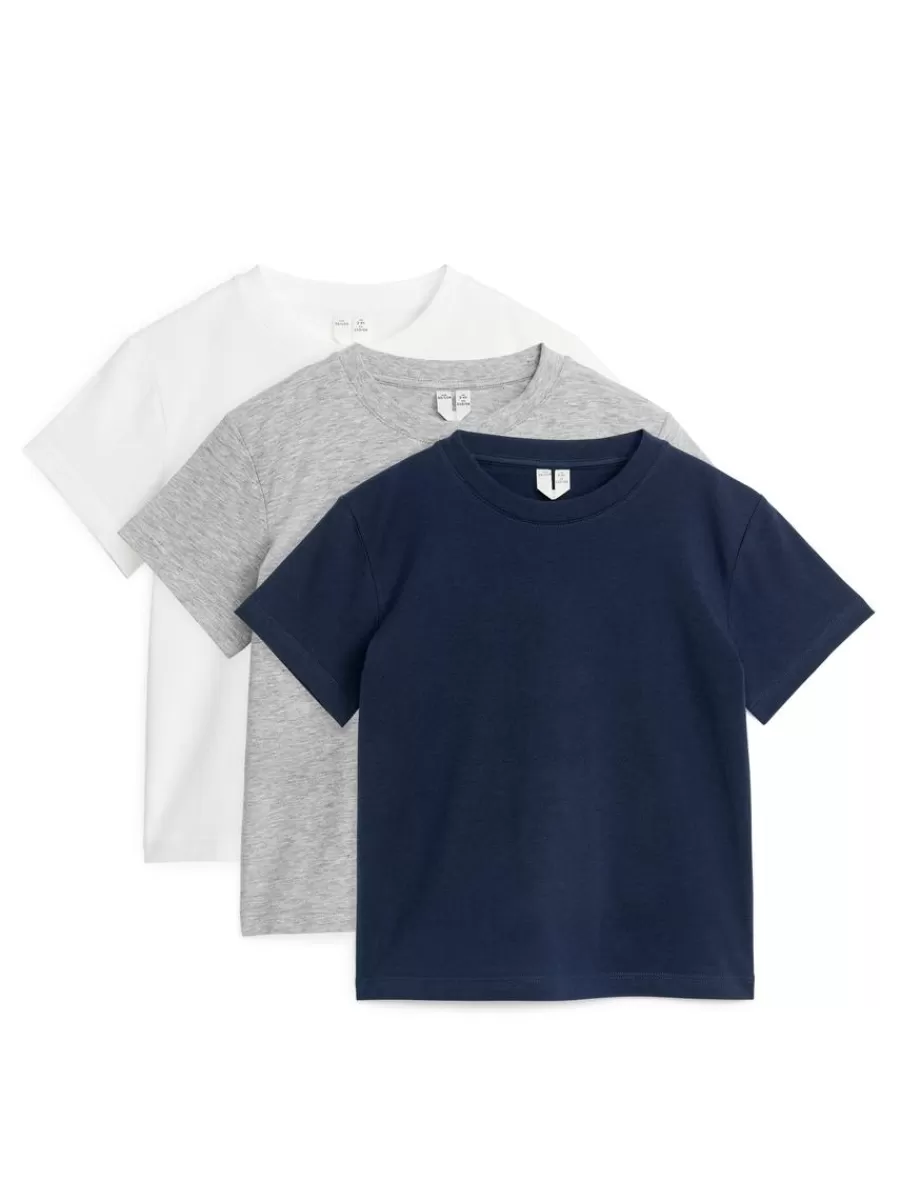Cheap ARKET Crew-Neck T-Shirt Set Of 3 White/Grey/Dark Blue