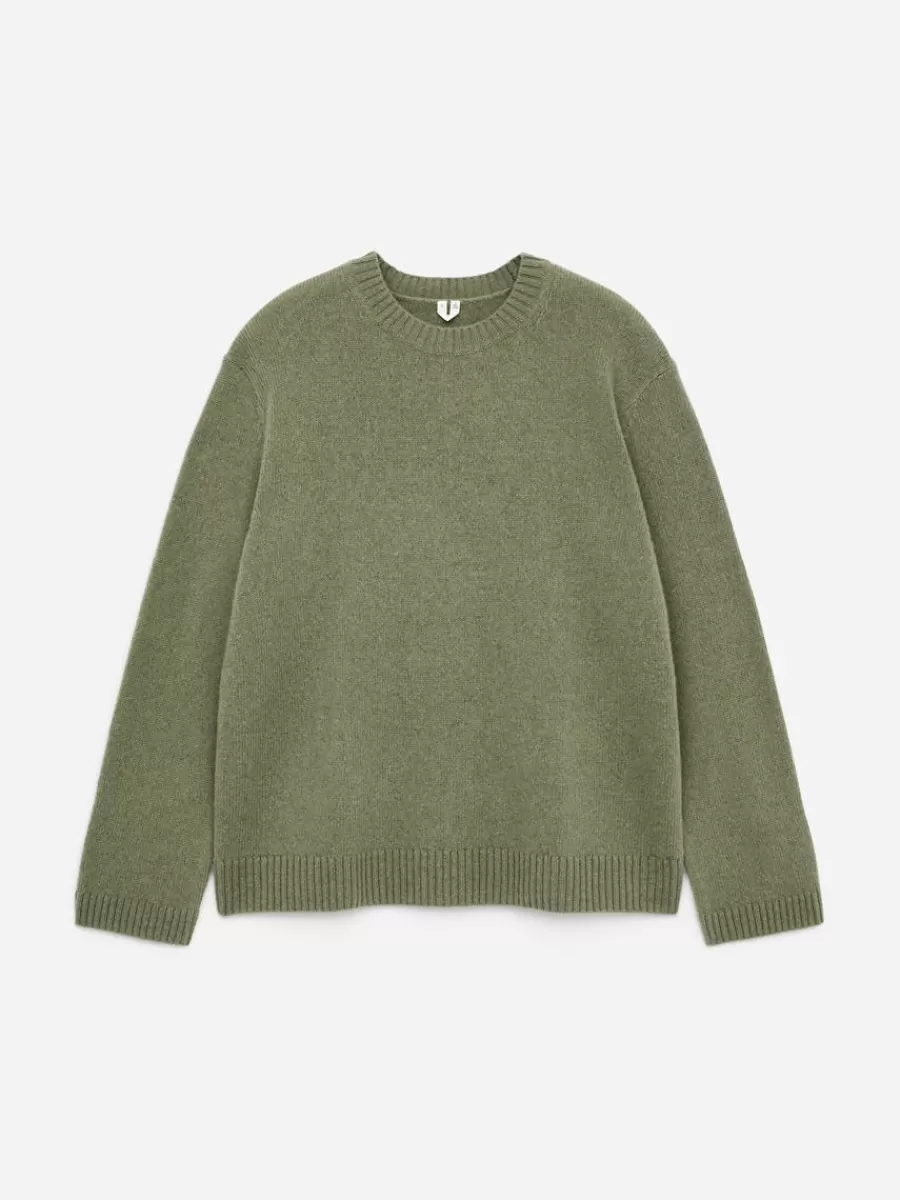 Clearance ARKET Crew-Neck Wool Jumper Green