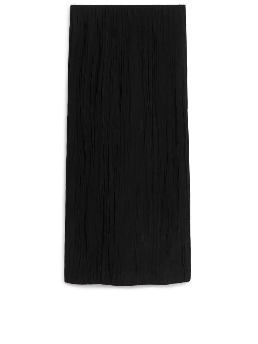 Hot ARKET Crinkle Skirt Black