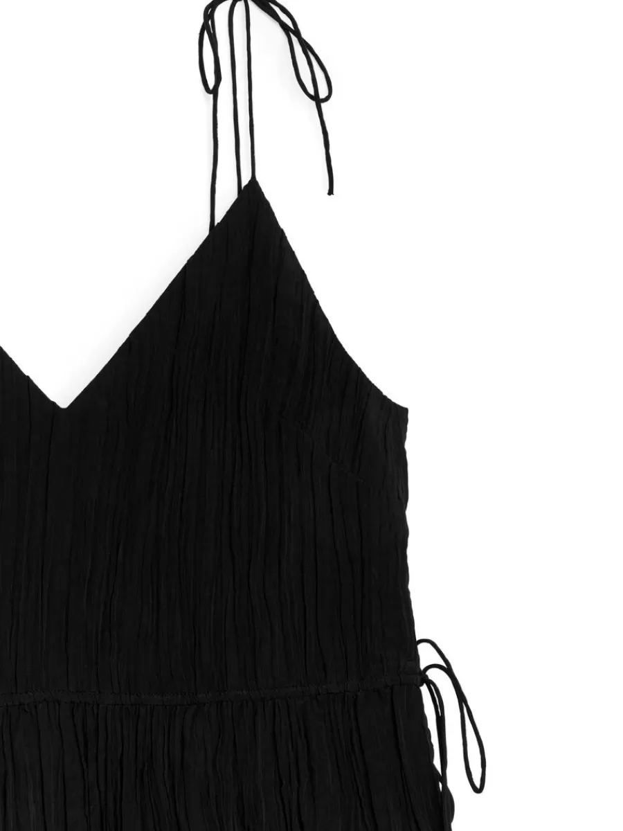 Outlet ARKET Crinkle Strap Top Black