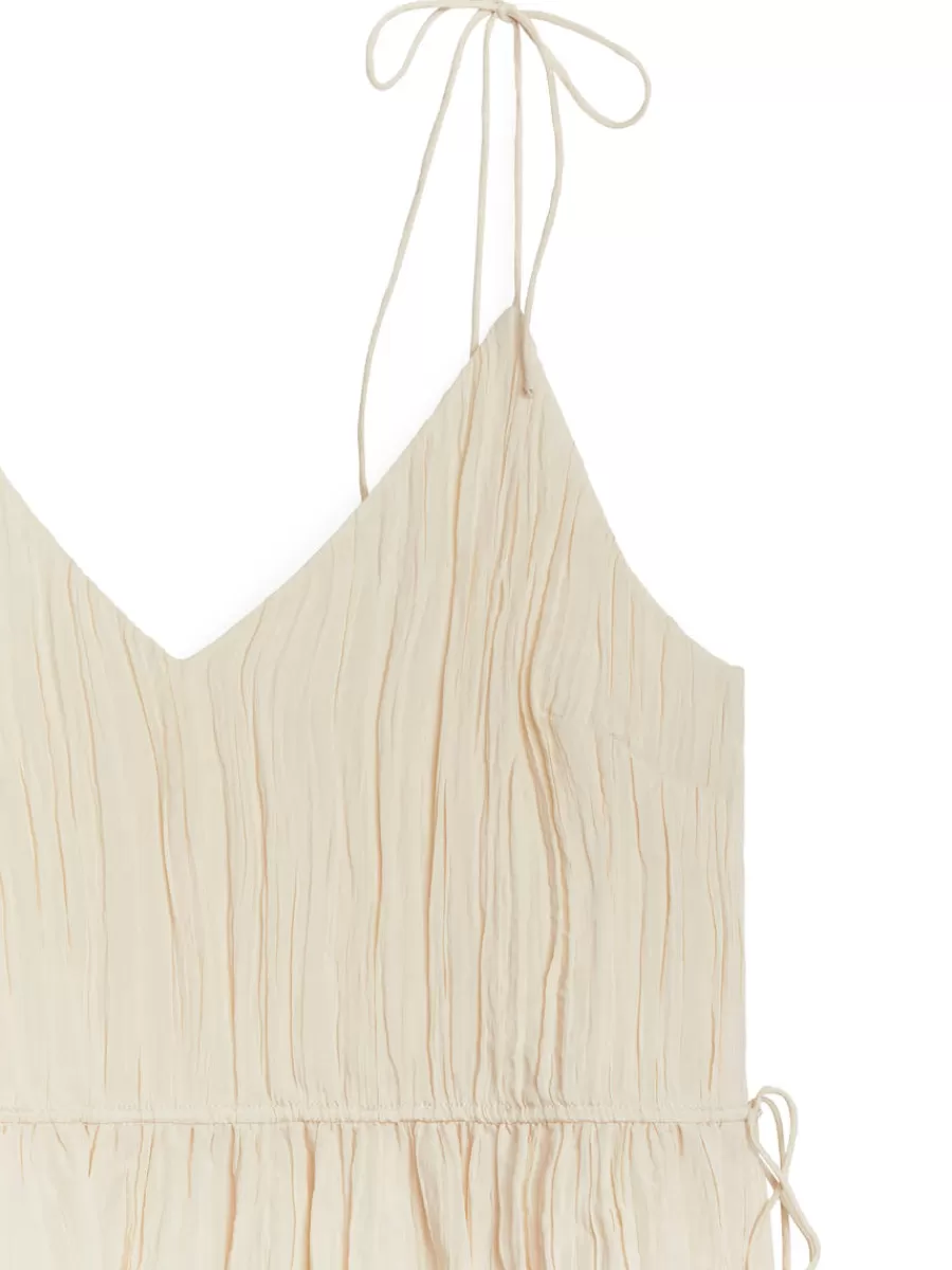 New ARKET Crinkle Strap Top Off White